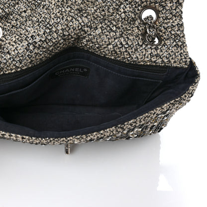 Chanel Crystal Tweed Quilted Medium Single Flap Black 5 of 9