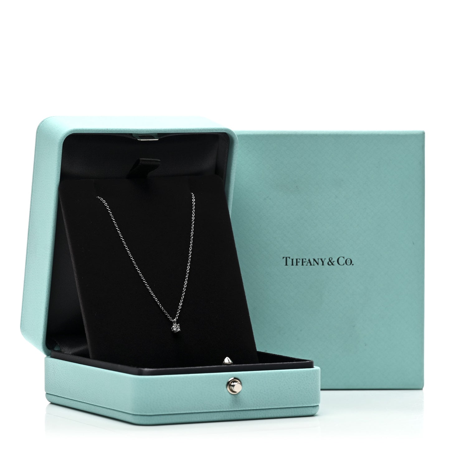 Platinum Diamond .12ct Solitaire Pendant Necklace
