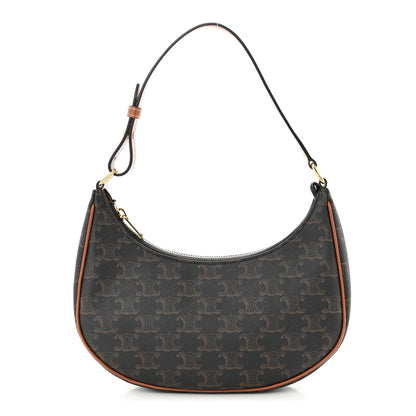 Celine Triomphe Canvas Calfskin Ava Shoulder Bag Tan 1 of 11