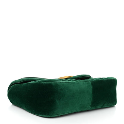 Gucci Velvet Matelasse Small GG Marmont Shoulder Bag Emerald 4 of 10