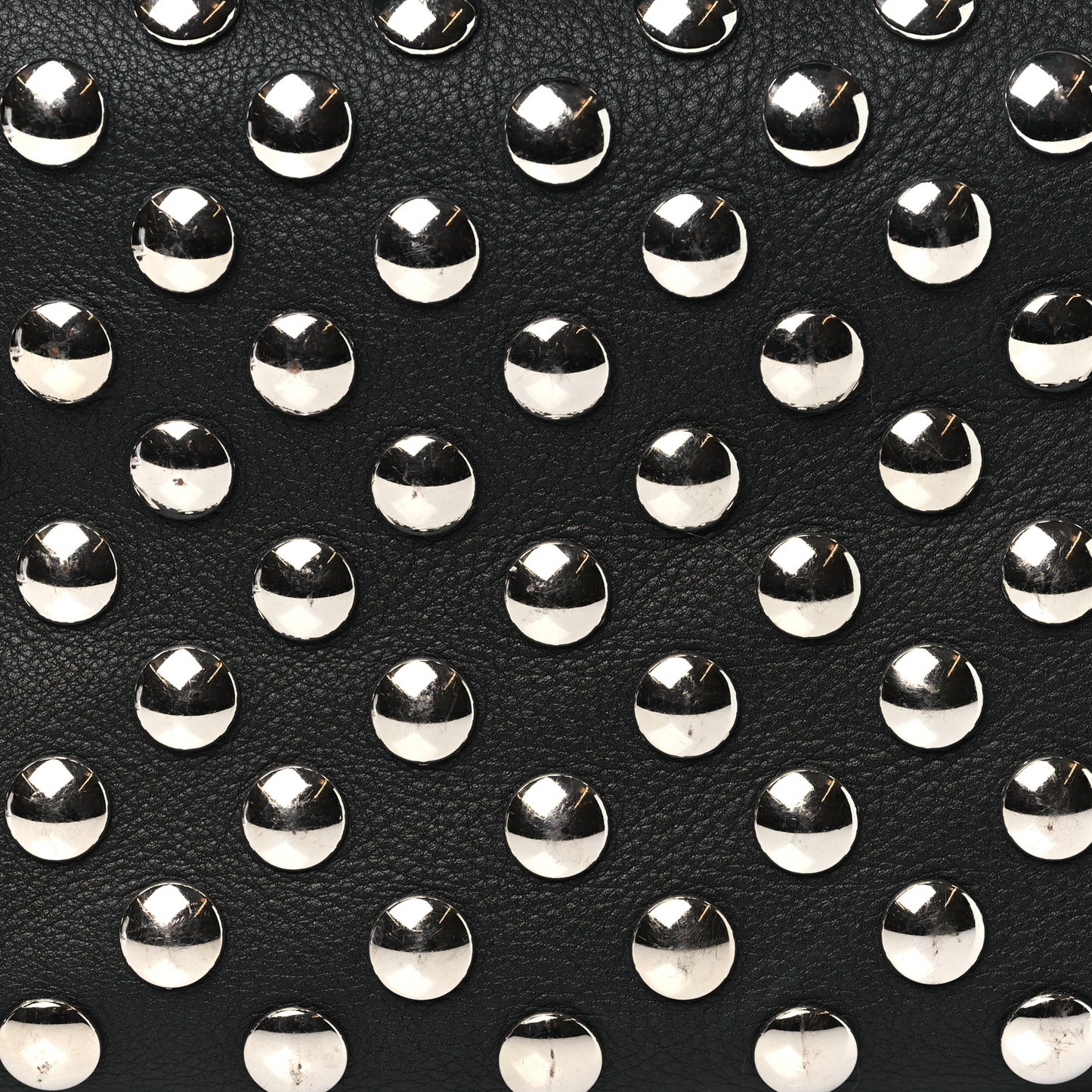 Pebbled Sport Calfskin Studded Elena Black