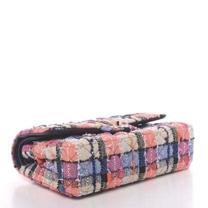 Chanel Tweed Quilted Medium Double Flap Blue Orange Yellow 4 of 11