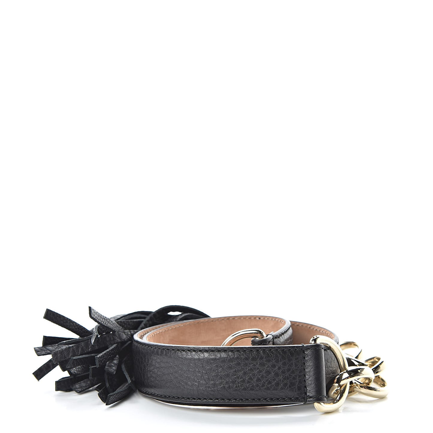 Calfskin Horsebit Tassel Belt 80 32 Black