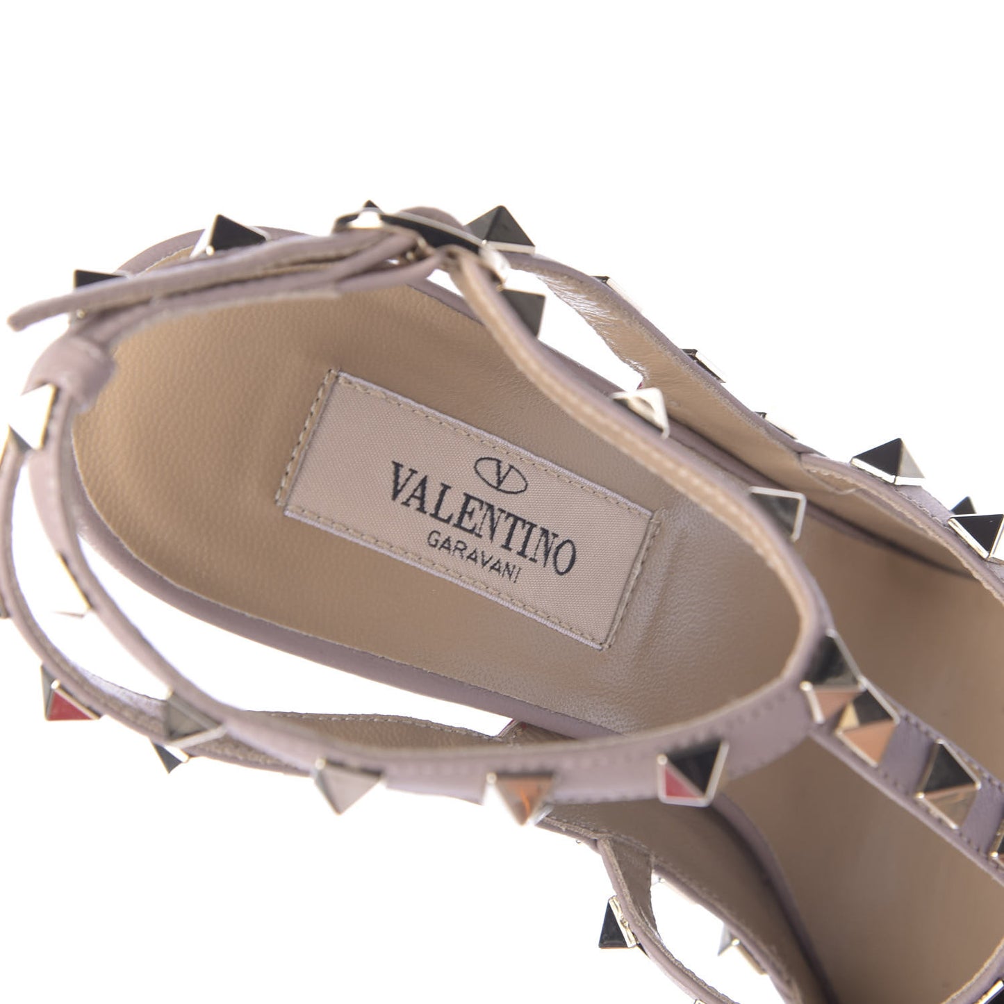 Patent Rockstud Ankle Strap 100mm Pumps 37.5 Deep Rose Poudre