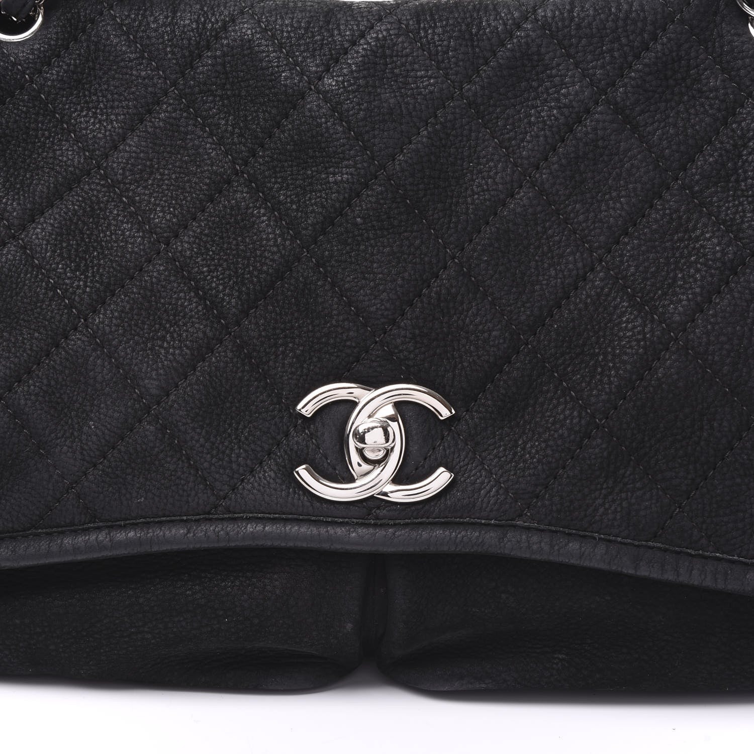 Chanel Ultra Soft Suede Calfskin Large Natural Beauty Flap Black 9 of 9