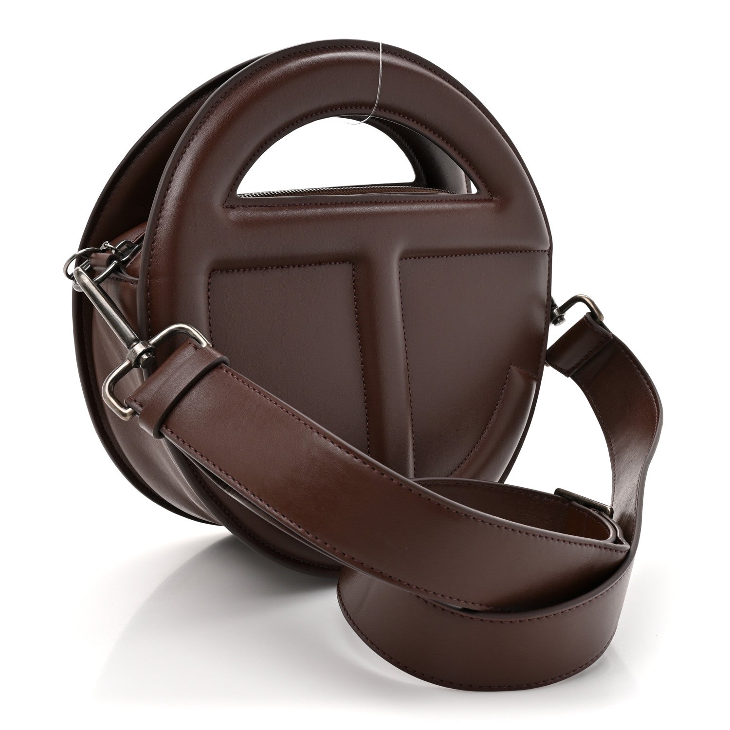 Telfar Vegan Leather Round Circle Bag Chocolate 3 of 11
