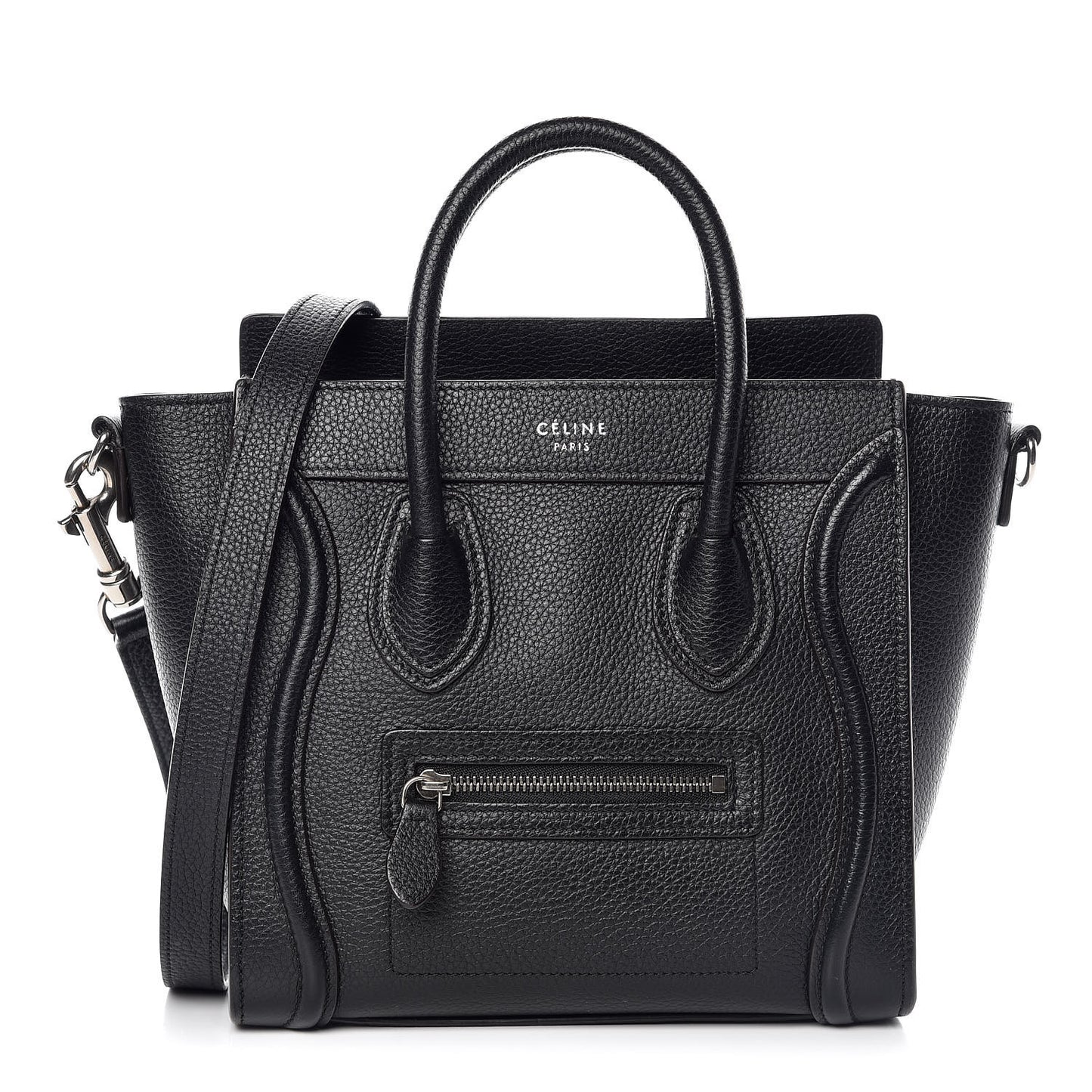 Drummed Calfskin Nano Luggage Black