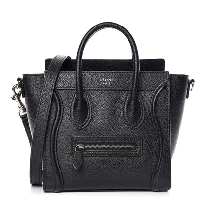 Celine Drummed Calfskin Nano Luggage Black 1 of 9