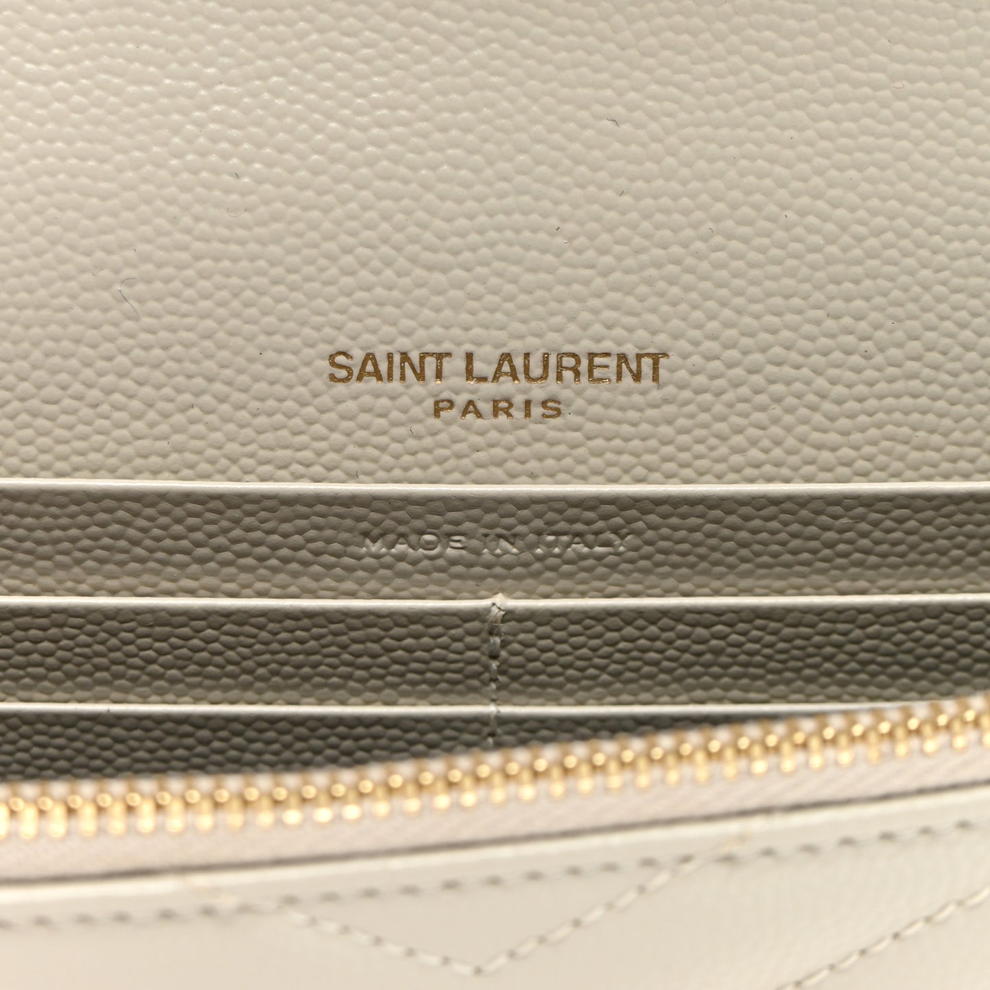 Grain De Poudre Matelasse Chevron Monogram Envelope Chain Wallet Crema Soft