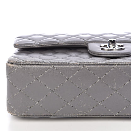 Chanel Lambskin Quilted Medium Double Flap Grey 15 of 21