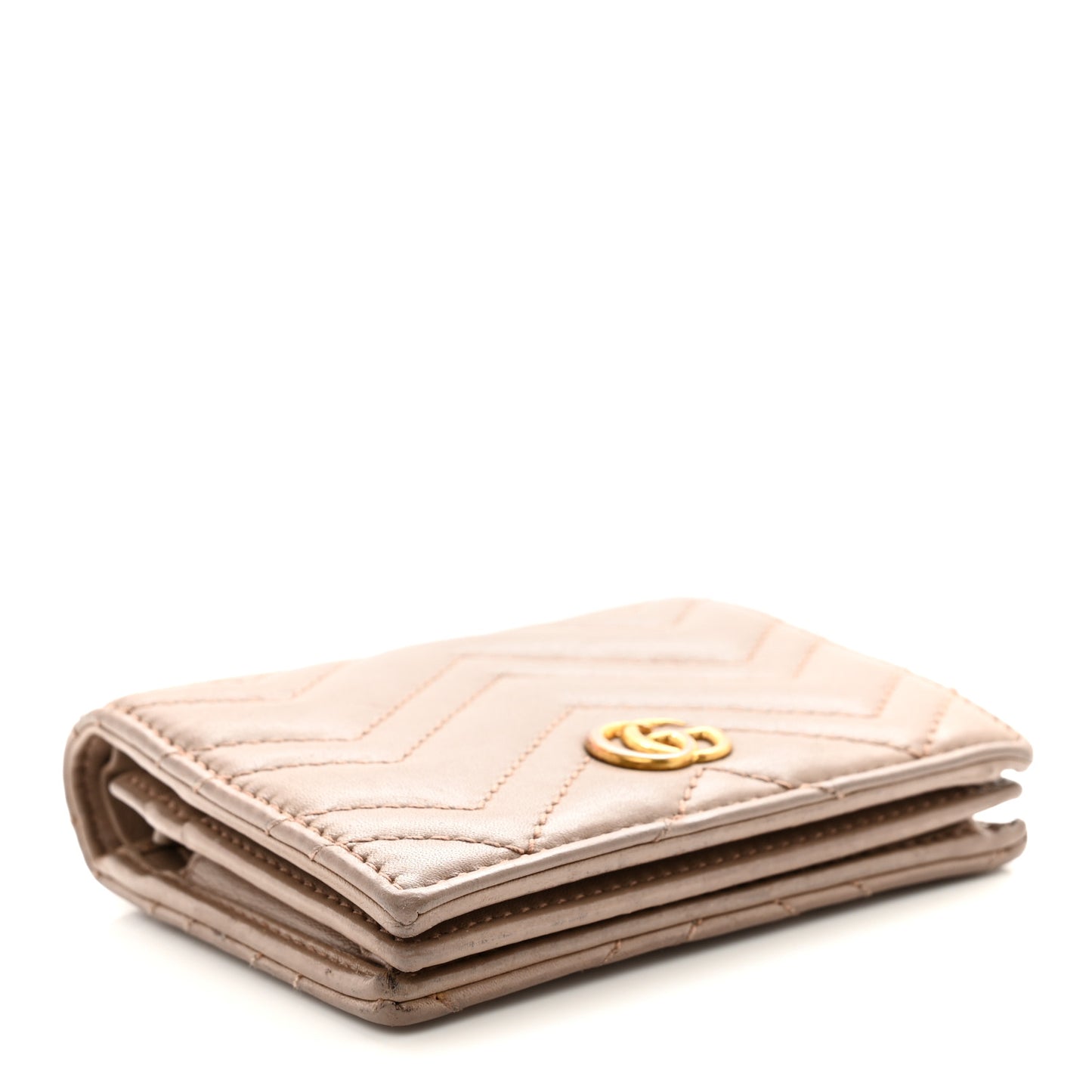 Calfskin Matelasse GG Marmont Card Case Wallet Porcelain Rose