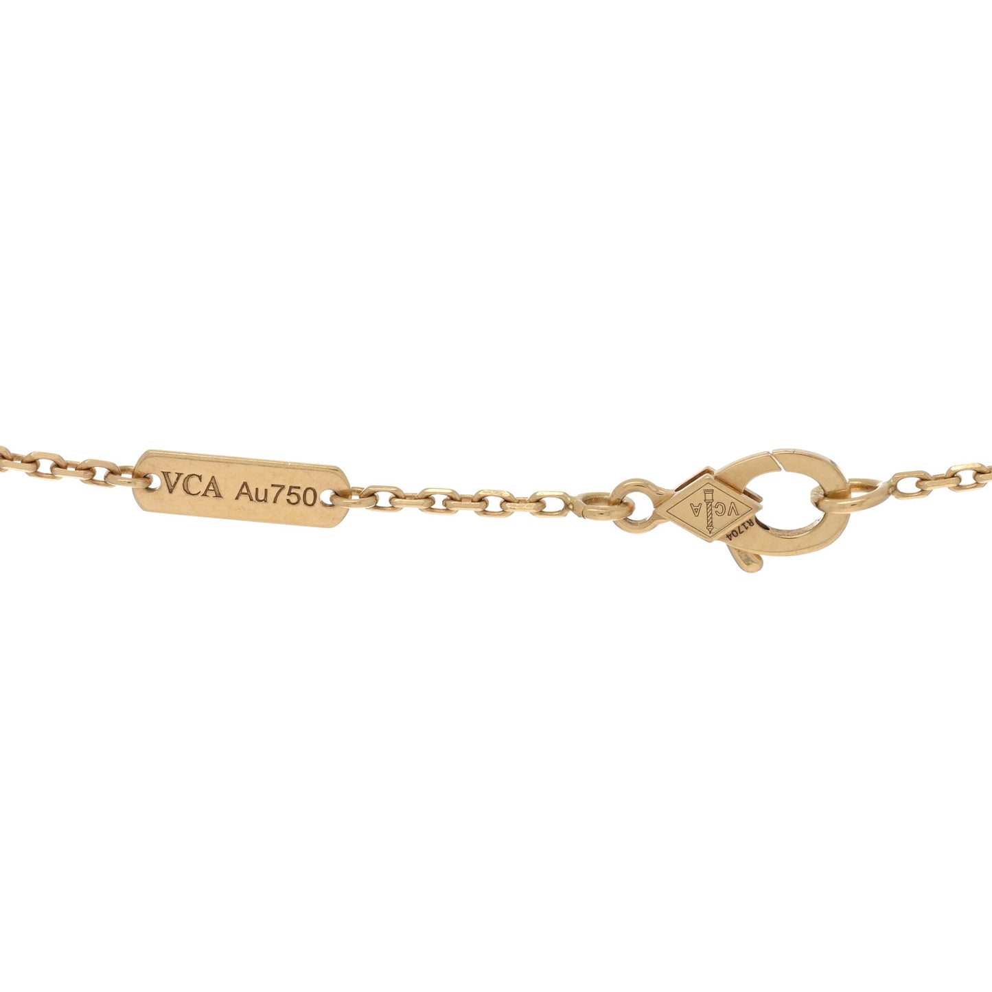 18K Yellow Gold Mother of Pearl Vintage Alhambra Pendant Necklace