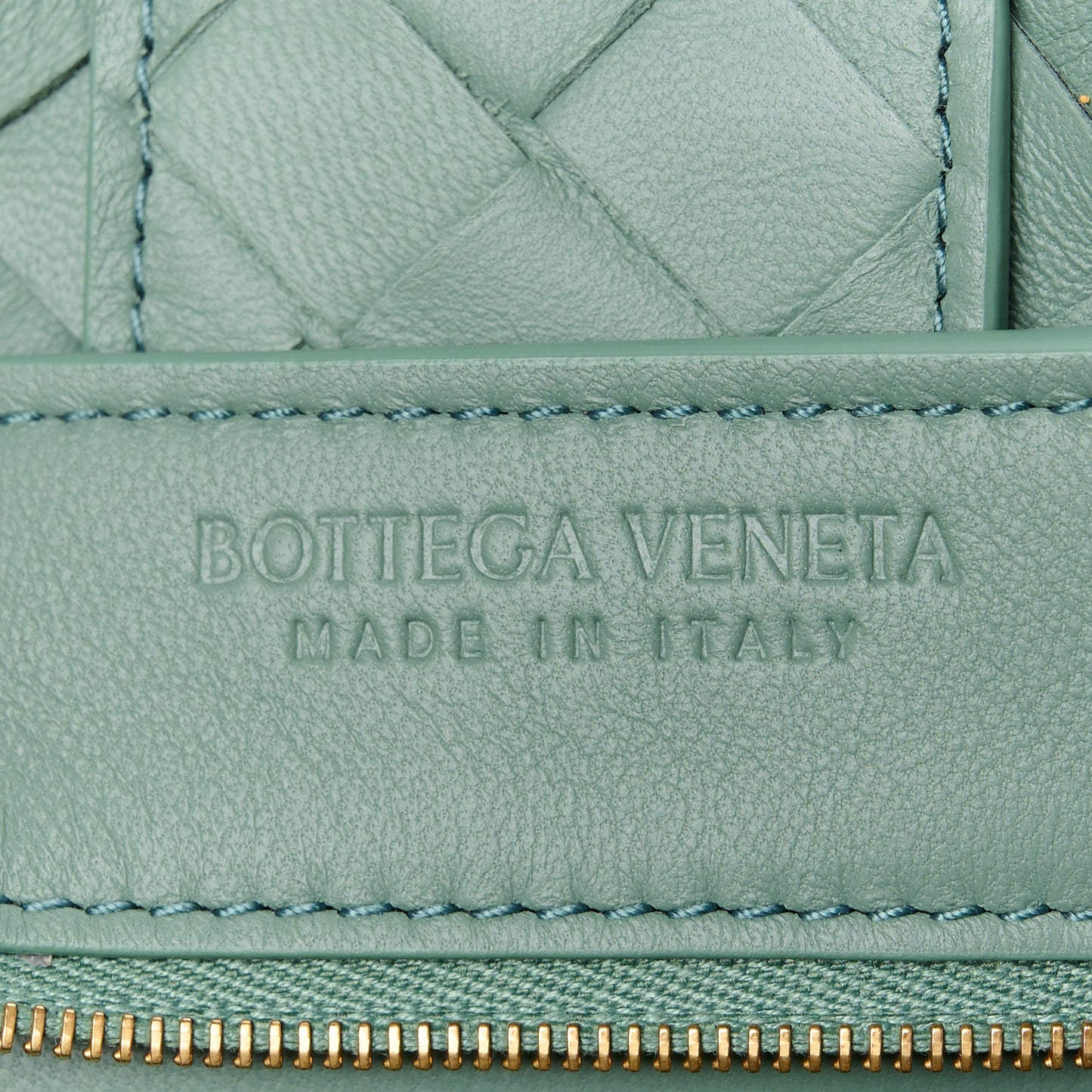 Nappa Intrecciato Medium Andiamo Shoulder Bag Aloe