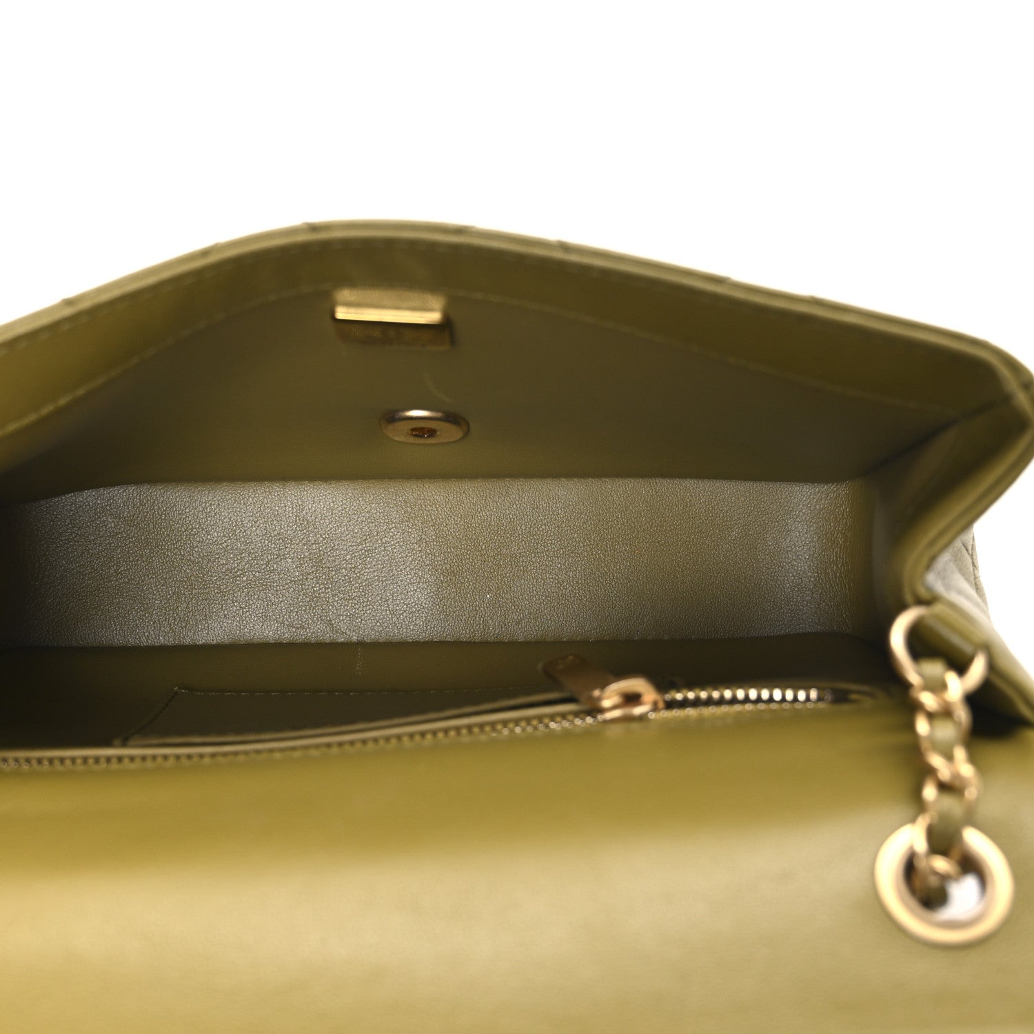 Chanel Lambskin Quilted Small Wenge Wood Flap Green 5 of 11
