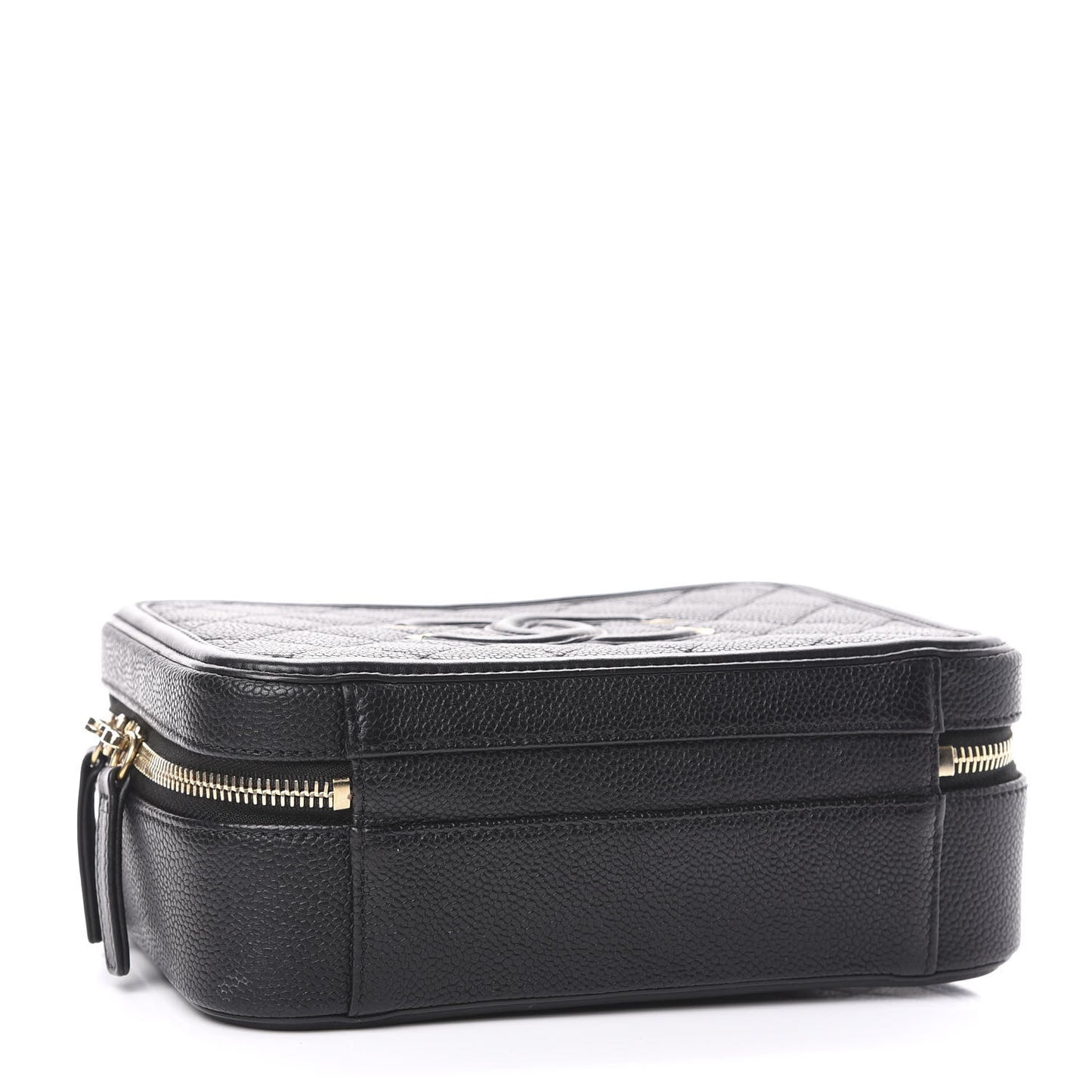 Caviar Quilted Medium CC Filigree Vanity Case Black