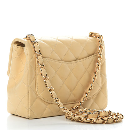 Chanel Lambskin Quilted Mini Square Flap Beige 3 of 16