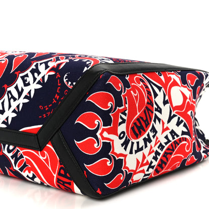 Valentino Garavani Canvas Logo Paisley Print Rockstud Tote Black Multicolor 9 of 9