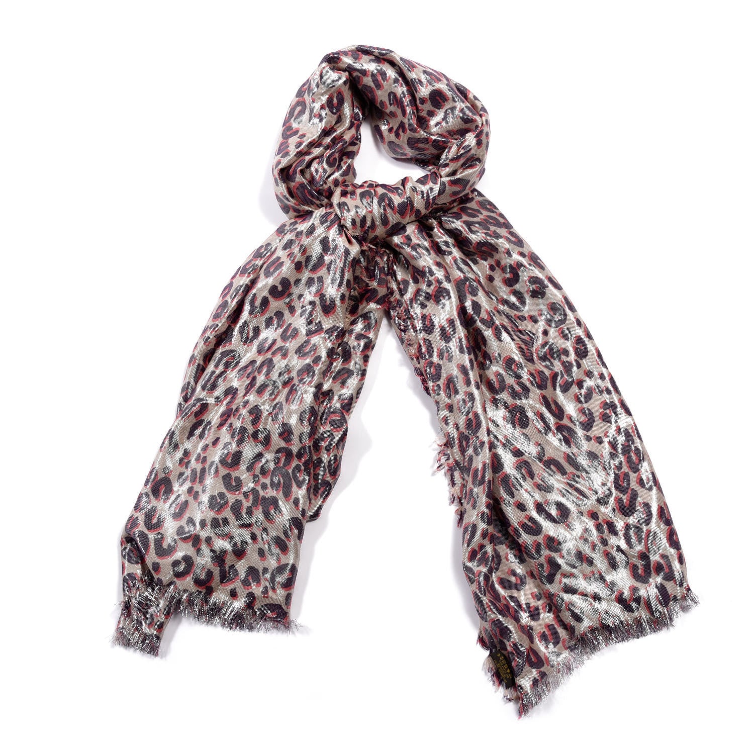 Louis Vuitton Cashmere Silk Leopard Disco Etole Stole 1 of 4