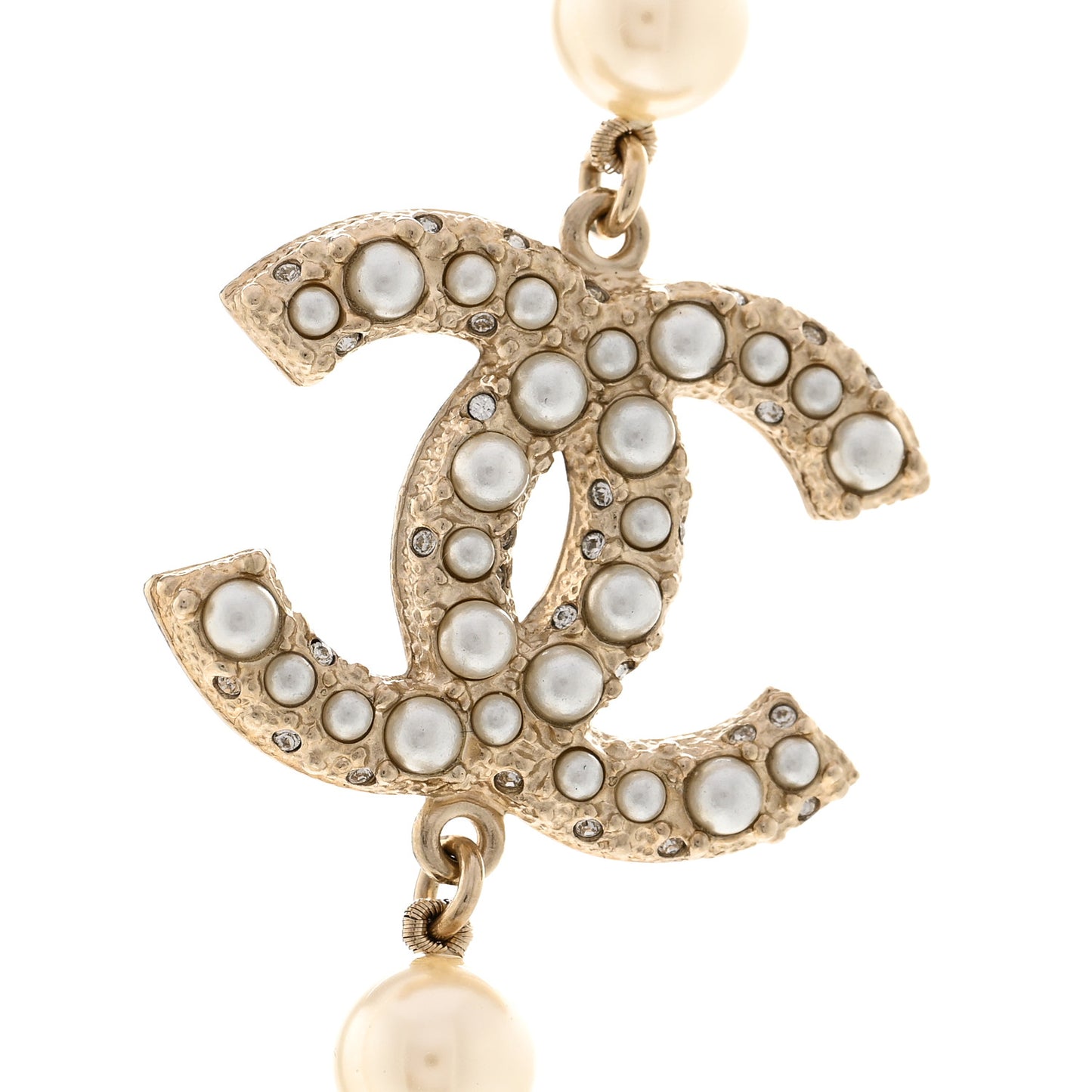 Pearl CC 100th Anniversary Necklace Light Gold