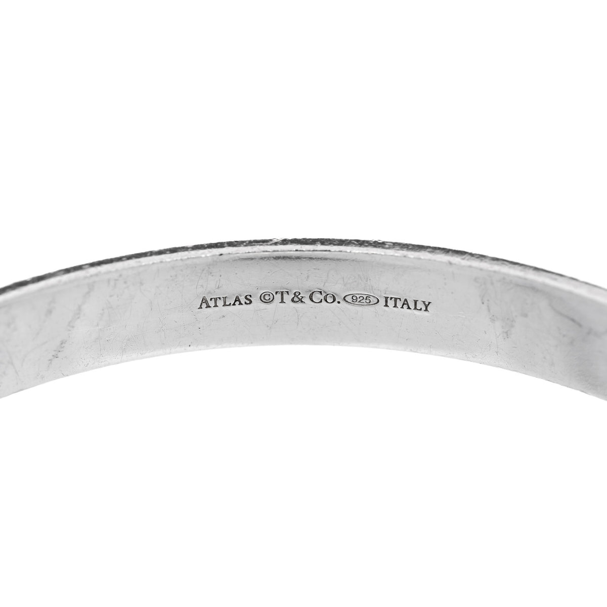 Sterling Silver Diamond Narrow Atlas Bangle Bracelet