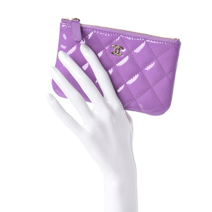 Chanel Patent Quilted Small Cosmetic Case Purple 2 of 7
