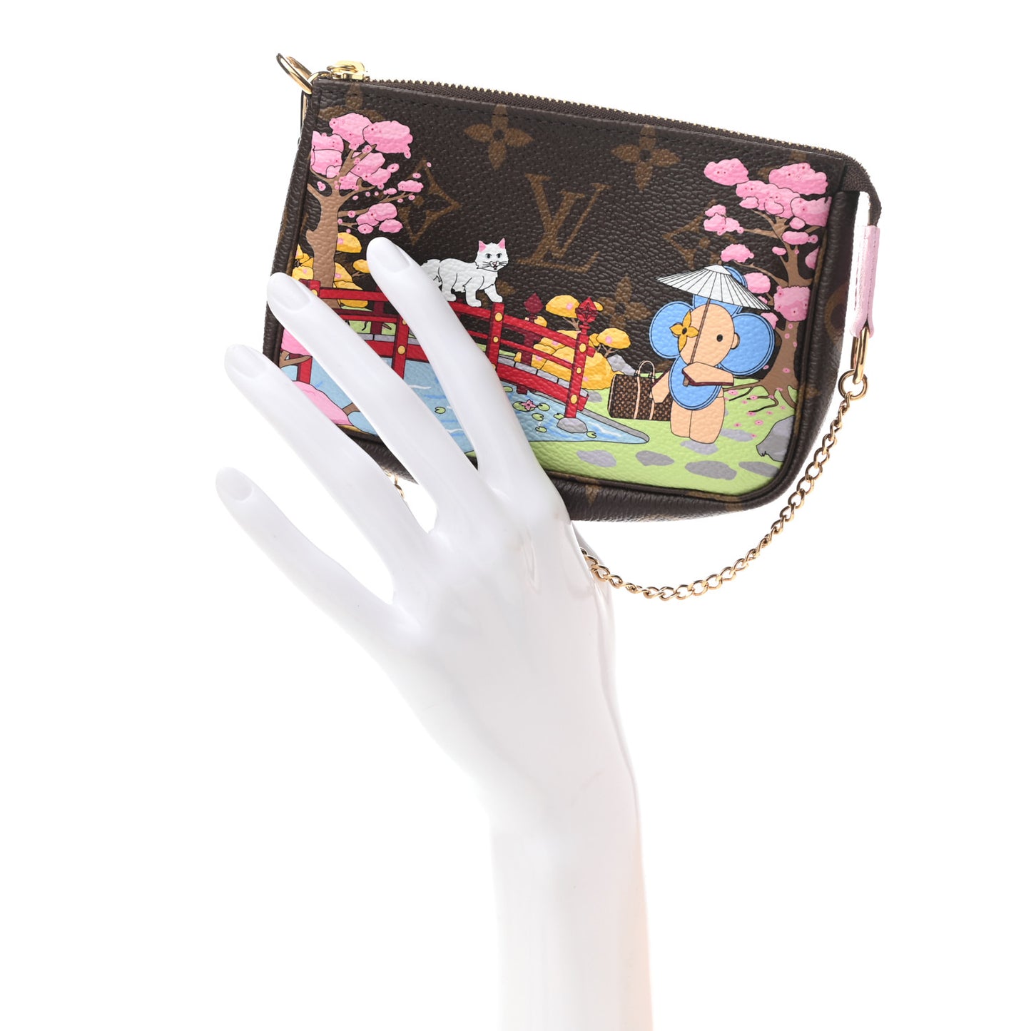 Monogram 2021 Christmas Animation Japanese Garden Mini Pochette Accessories Wisteria Pink