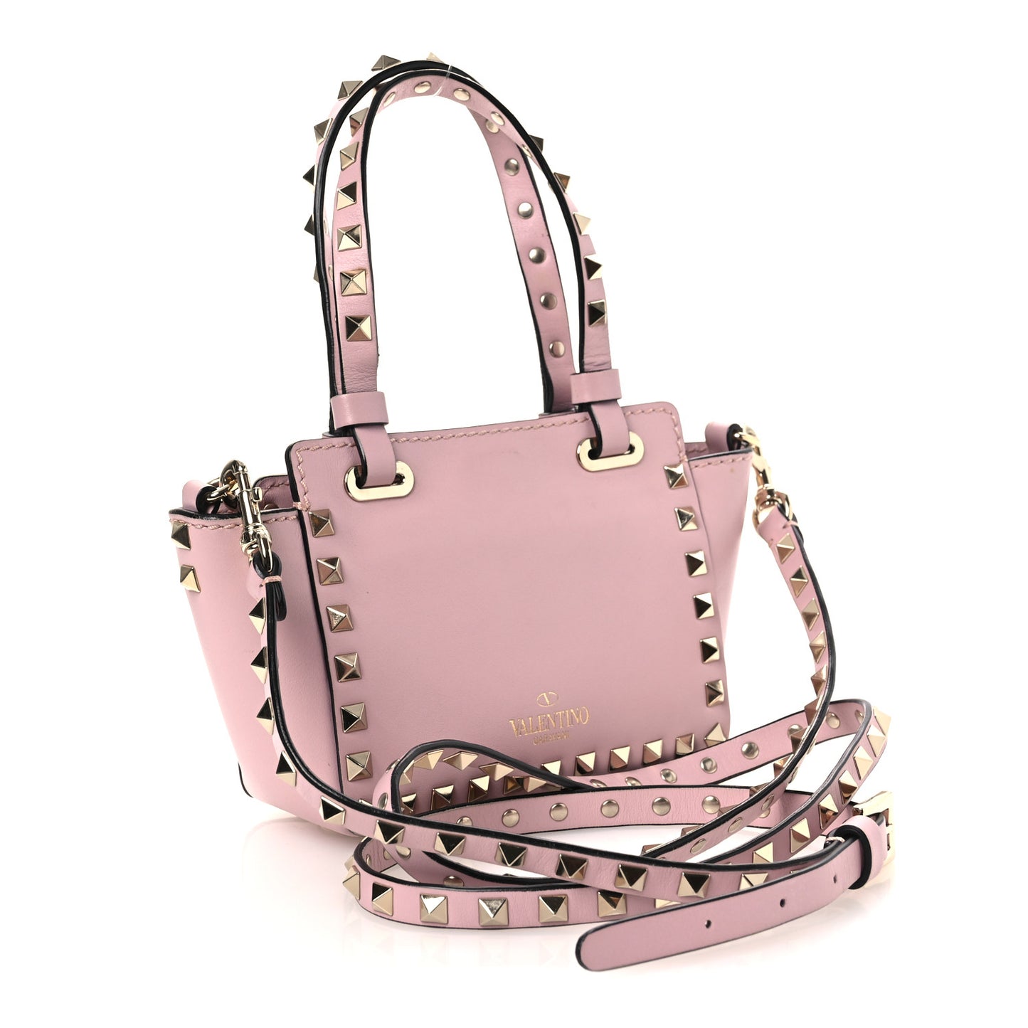 Vitello Mini Rockstud Tote Water Rose