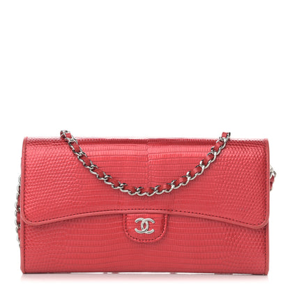 Chanel Lizard Wallet On Chain WOC Red 1 of 13