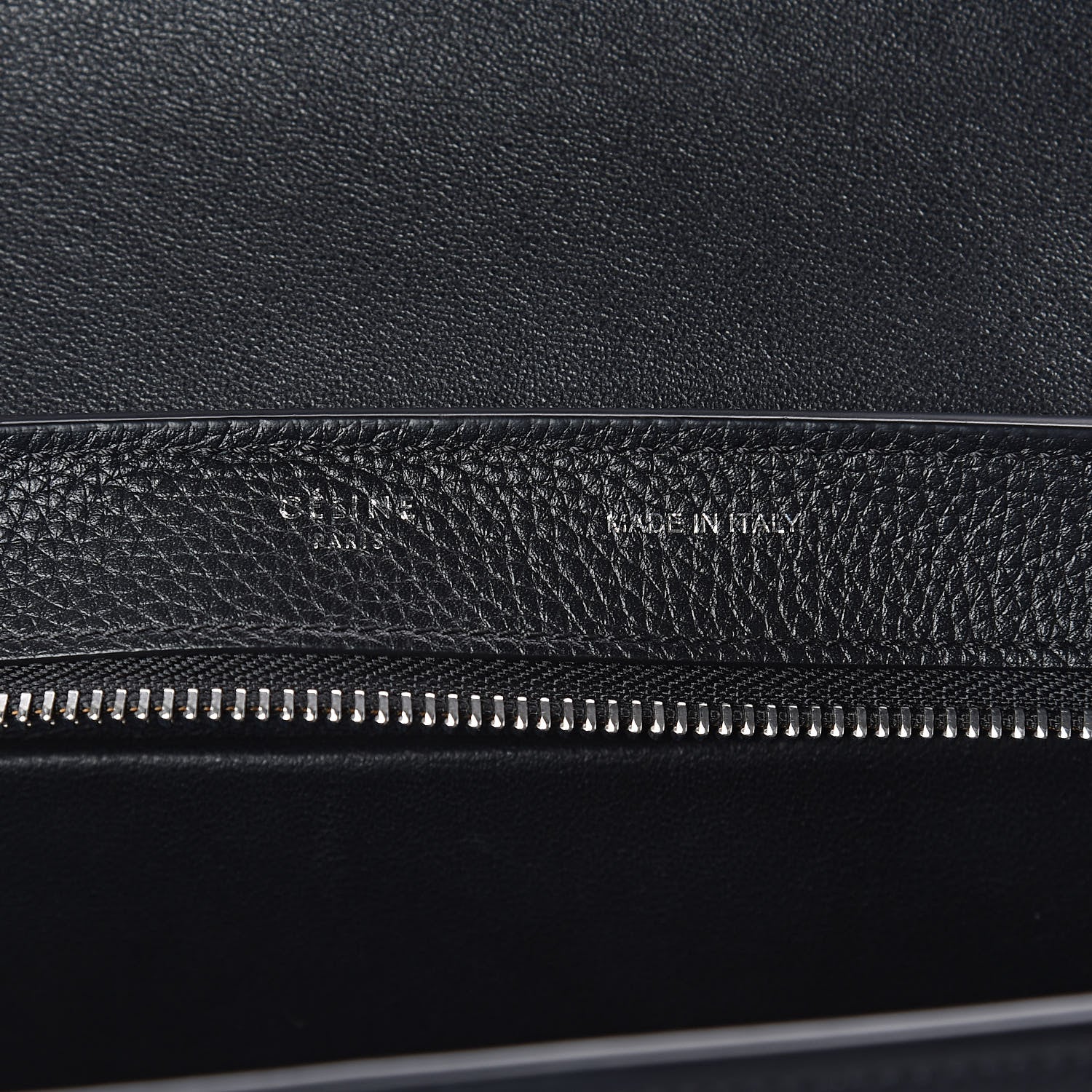 Celine Drummed Calfskin Suede Small Trapeze Black 6 of 9