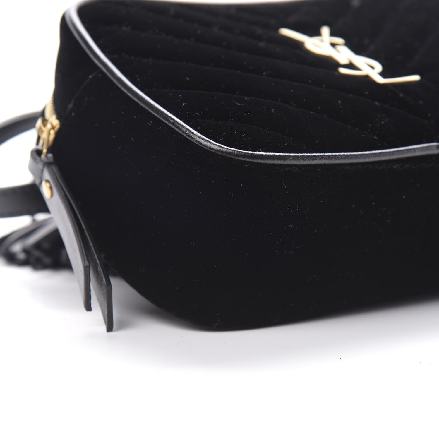 Saint Laurent Velour Matelasse Monogram Lou Belt Bag Black 9 of 10