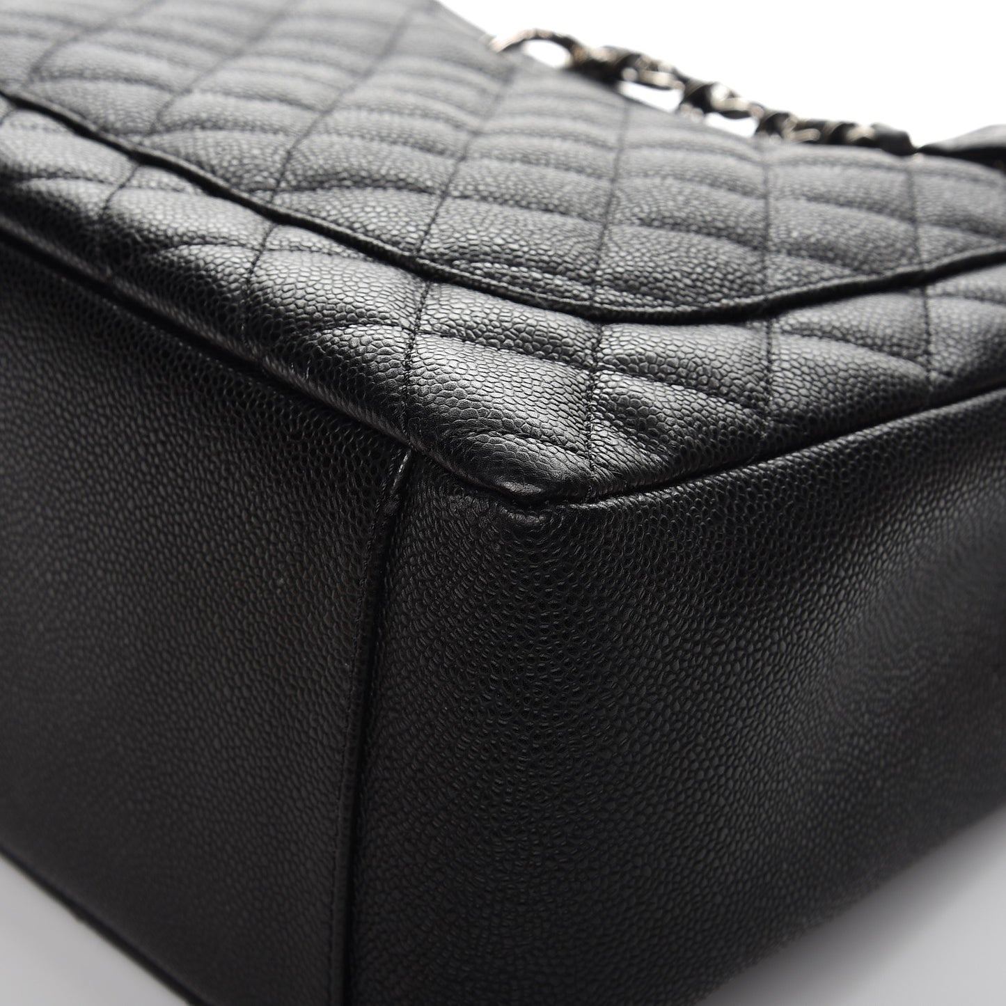 Caviar Quilted Grand Shopping Tote GST Black