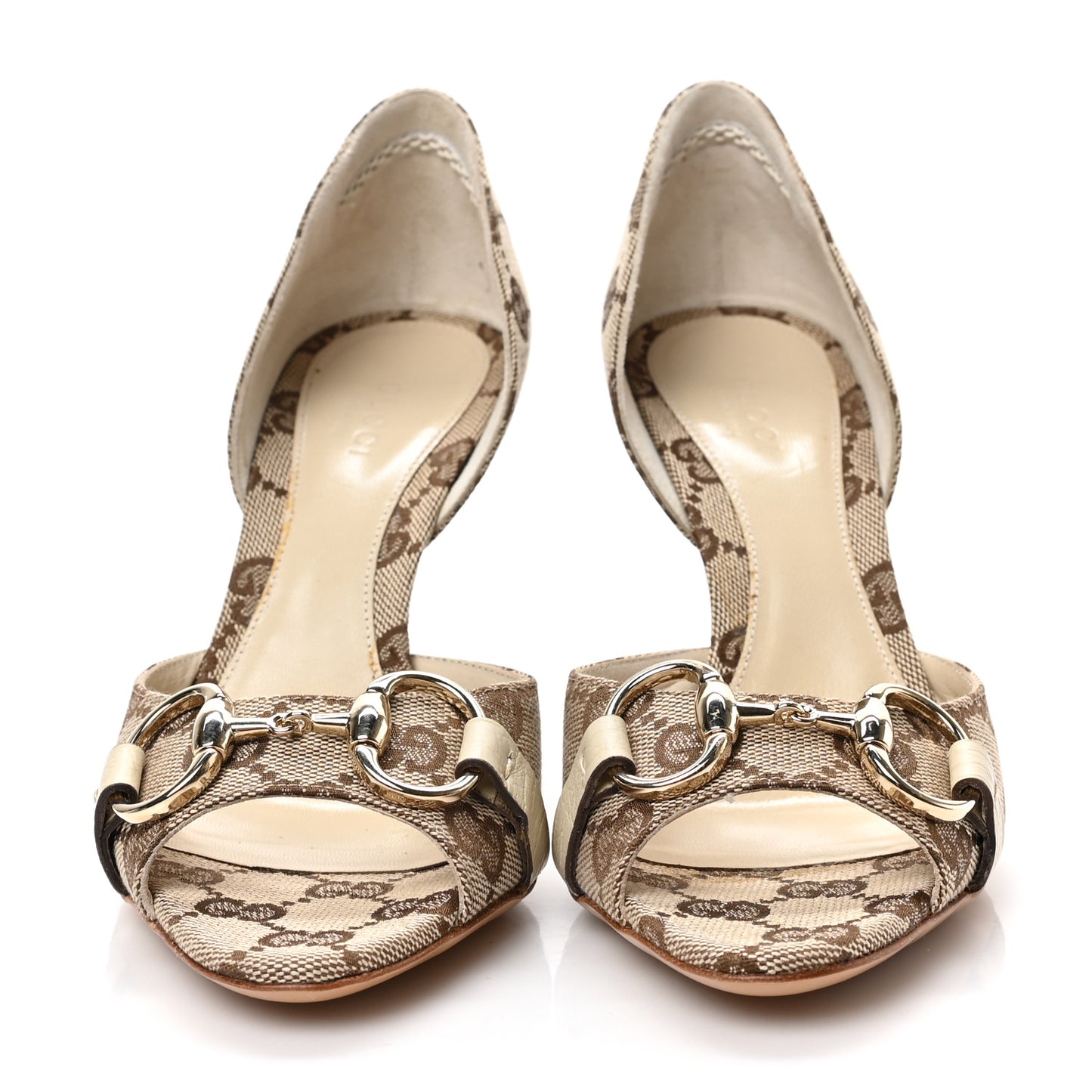 Monogram Niagara Lux Horsebit Sandals 5.5 Beige Ebony Gesso