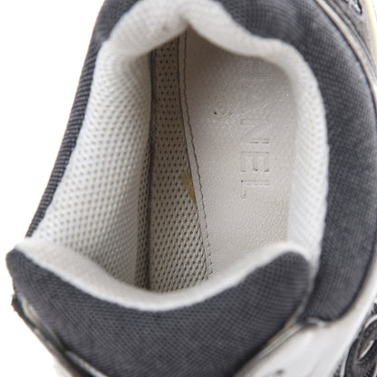 Chanel Denim Suede Calfskin CC Sneakers 40.5 Grey 10 of 15