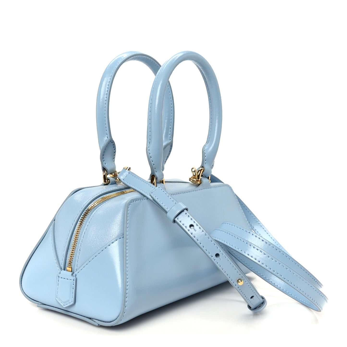 Box Calfskin East West Mini Antigona Light Blue