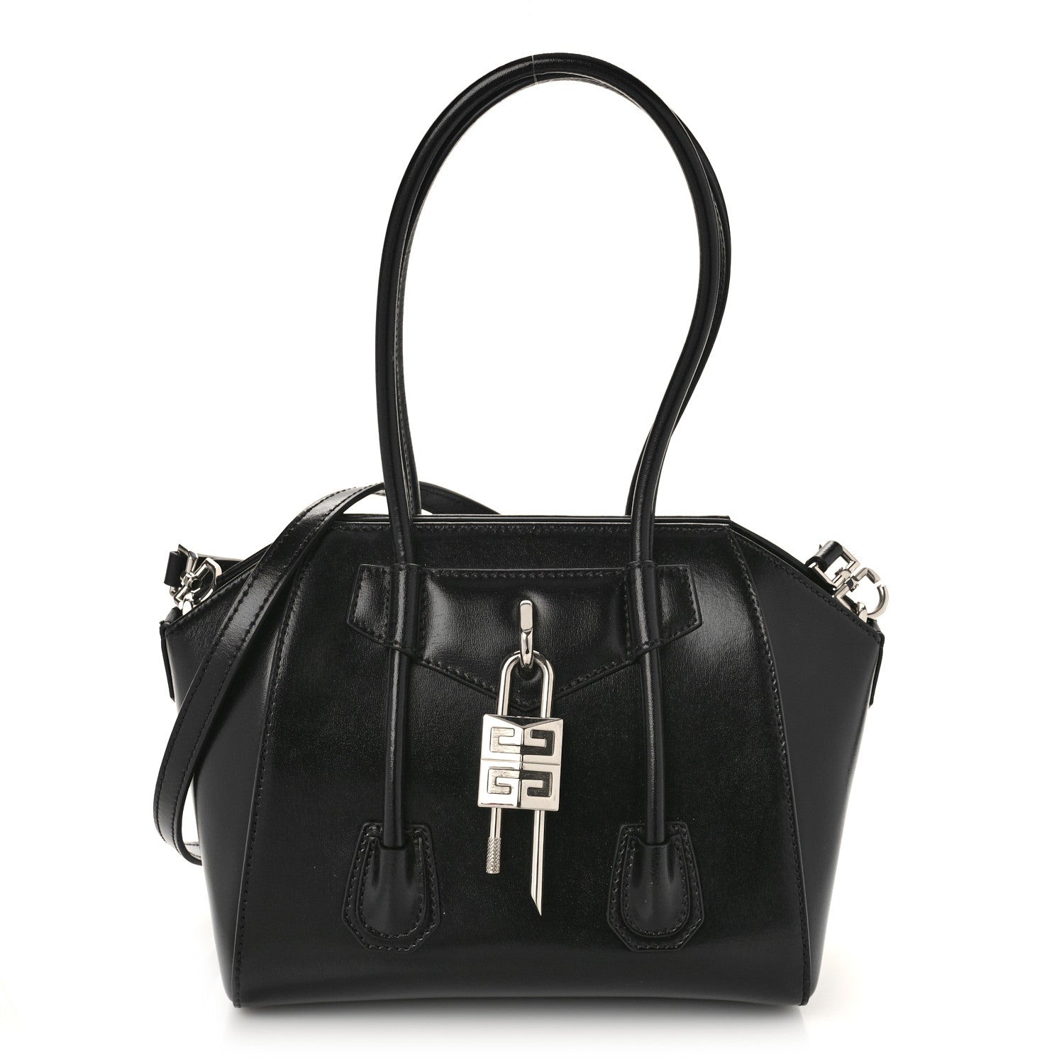Givenchy Box Calfskin Mini Lock Antigona Shoulder Bag Black 1 of 9