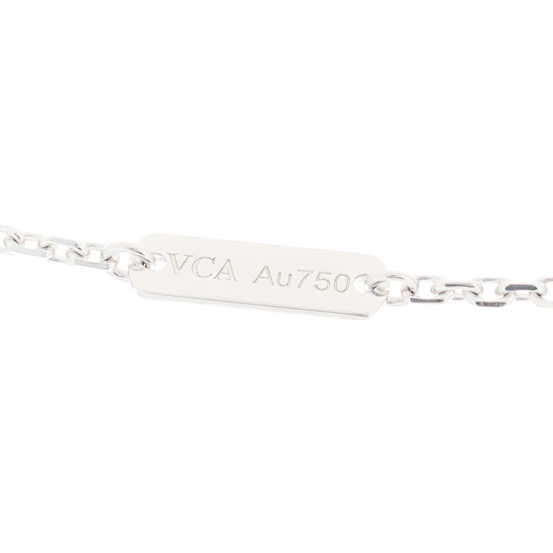 Van Cleef & Arpels 18K White Gold Mother of Pearl Vintage Alhambra Pendant Necklace 3 of 3