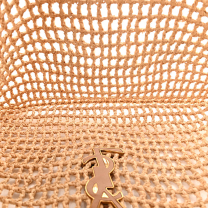 Saint Laurent Raffia Calfskin Oxalis Shoulder Bag Naturale Vintage Brown 4 of 9