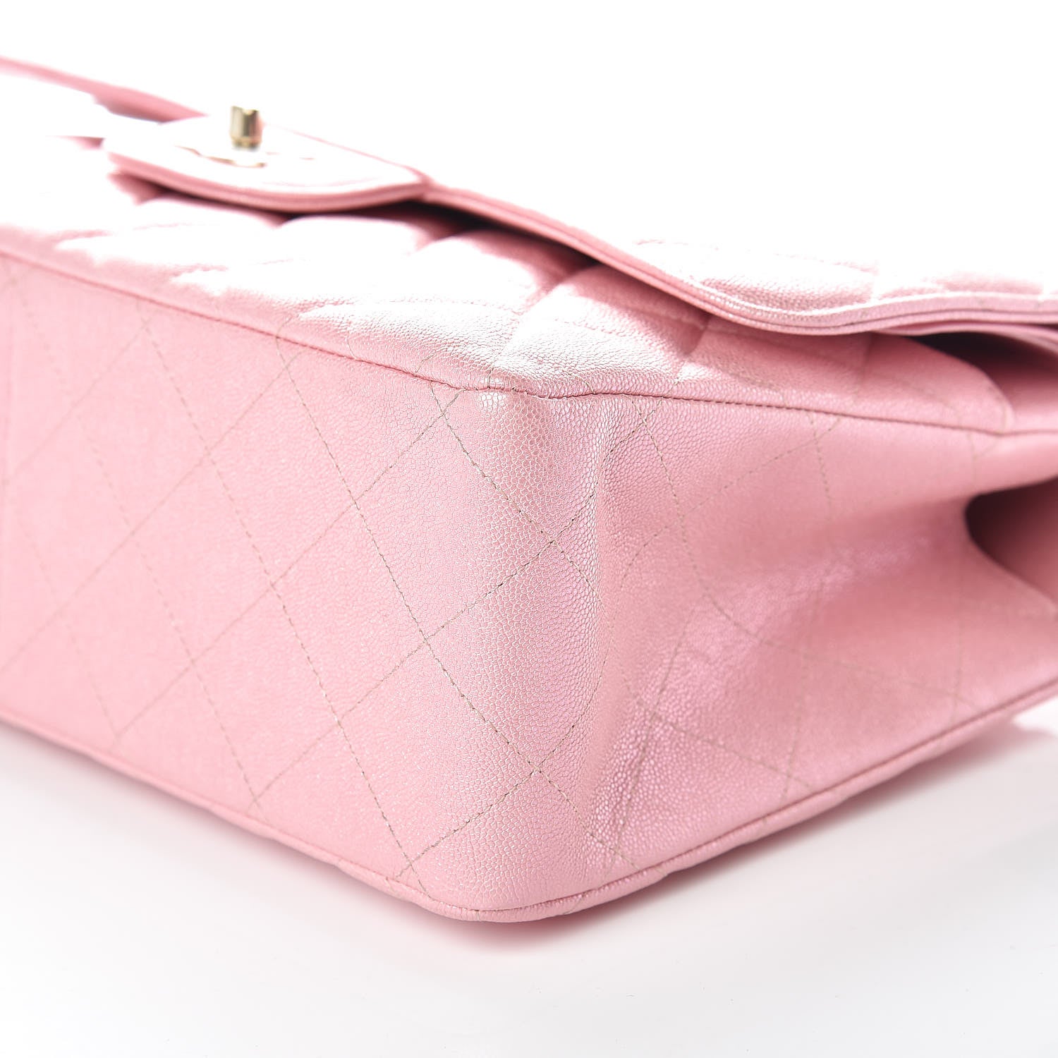 Chanel Iridescent Caviar Quilted Jumbo Double Flap Rose Pink 6 of 9