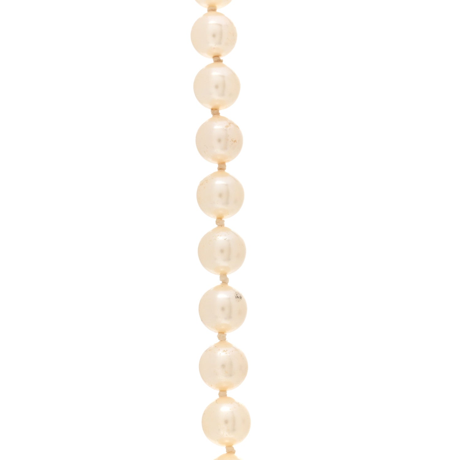 Chanel Crystal Pearl CC Long Necklace Silver 6 of 7