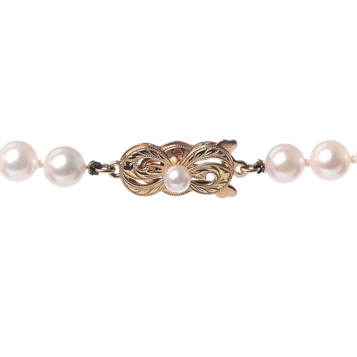 Mikimoto 18K White Gold Akoya Pearl 6-6.5mm Strand Necklace 25" 4 of 7
