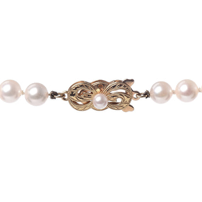 Mikimoto 18K White Gold Akoya Pearl 6-6.5mm Strand Necklace 25" 4 of 7
