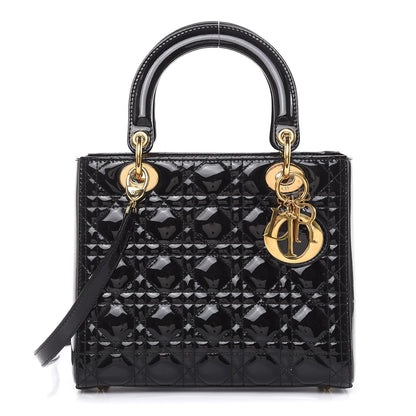 Christian Dior Patent Cannage Medium Lady Dior Black 1 of 12