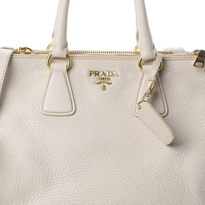 Prada Vitello Daino Large Double Zip Tote Talco 8 of 8