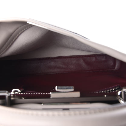 Fendi Vitello Seta Shiny Nappa Medium Peekaboo Iconic Satchel Grigio Polvere Bordeaux 7 of 12