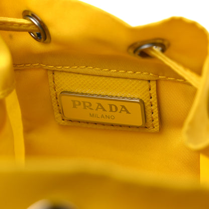 Prada Nylon Vela Drawstring Pouch Giallo 6 of 12