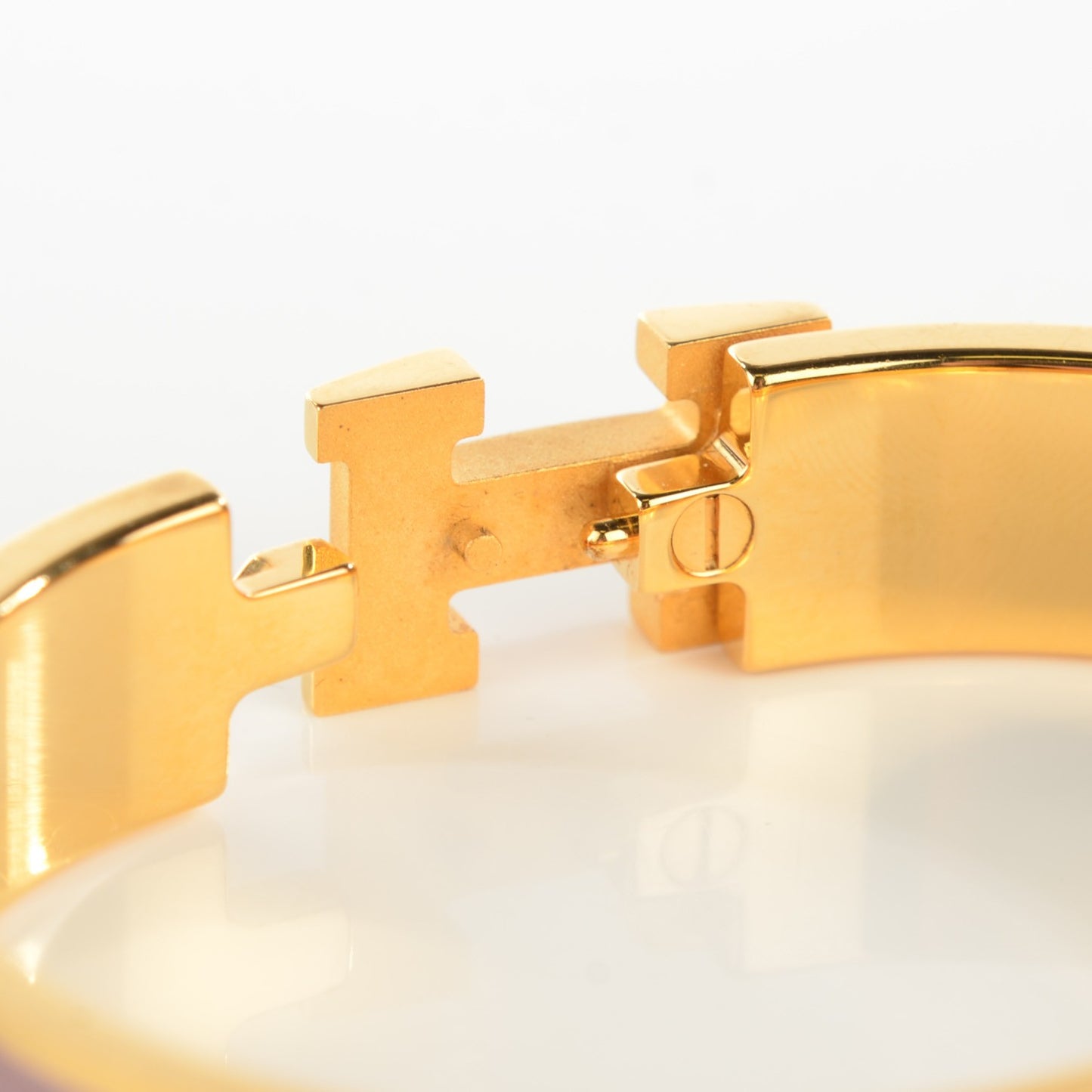 Enamel Narrow Clic Clac H Bracelet PM Bois De Rose
