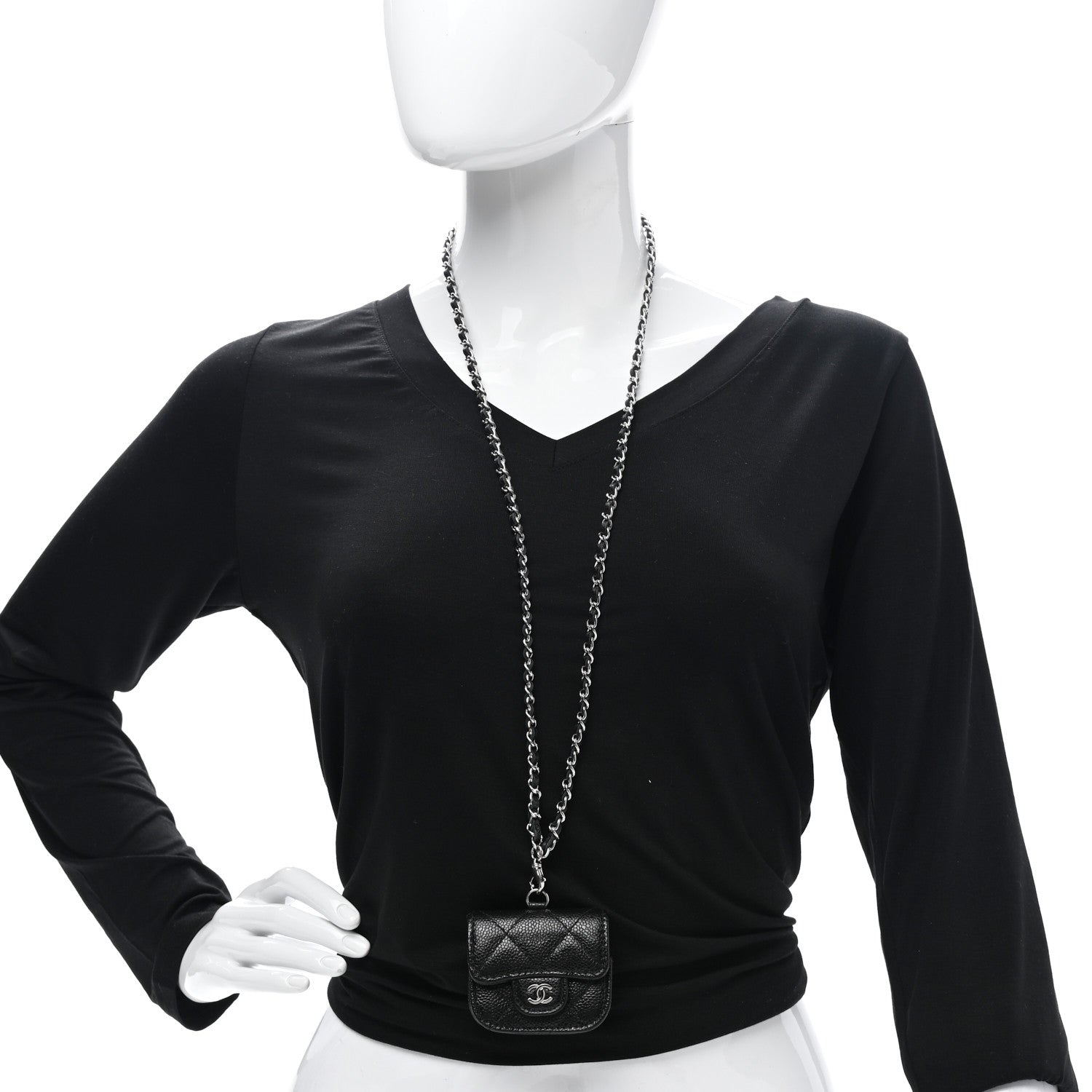 Chanel Caviar Quilted Airpods Pro Case Black 2 of 10