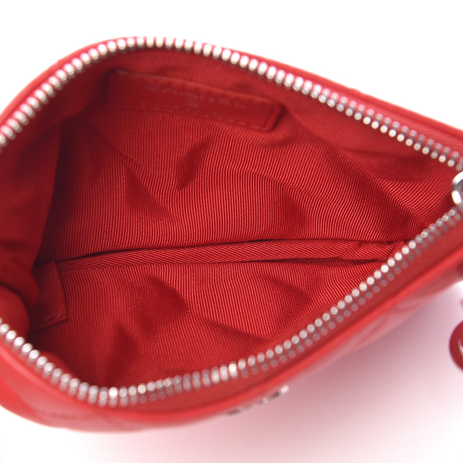 Chanel Lambskin Small Ground Control Cosmetic Case Dark Red 5 of 8