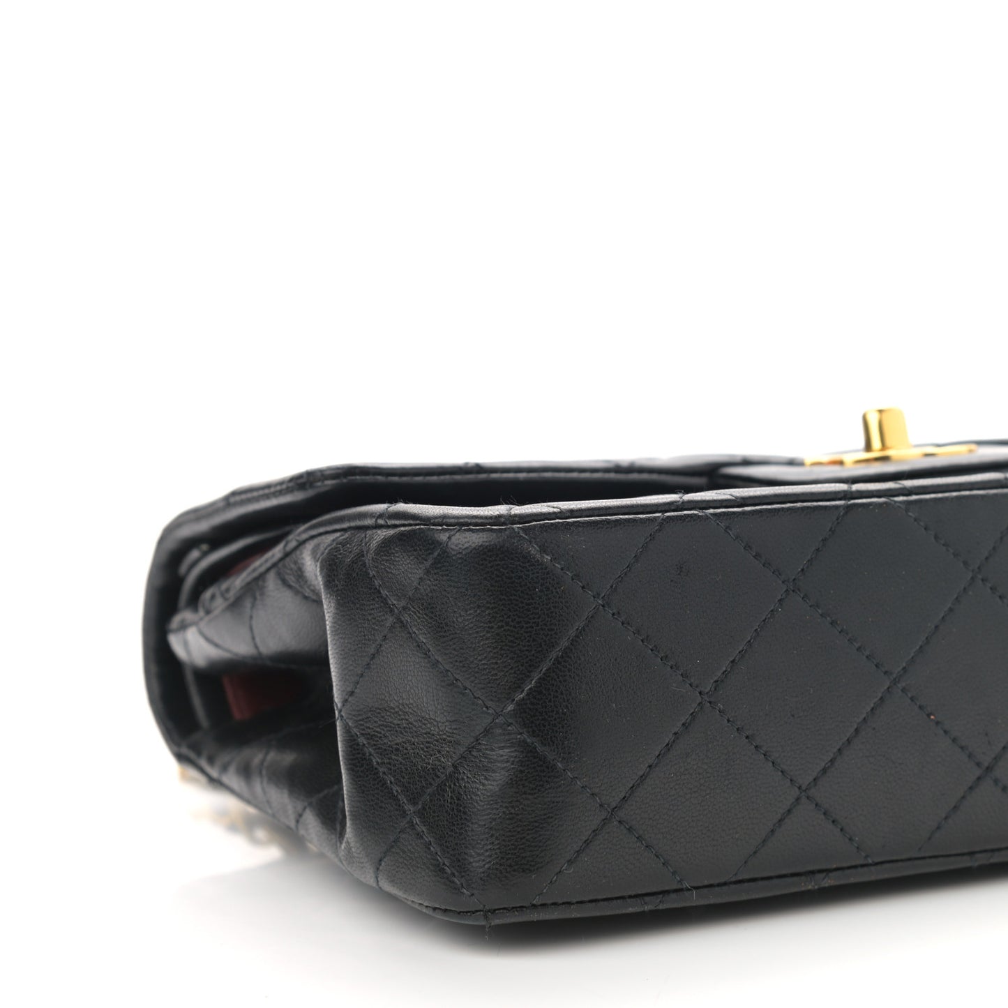 Lambskin Quilted Small Double Flap Black