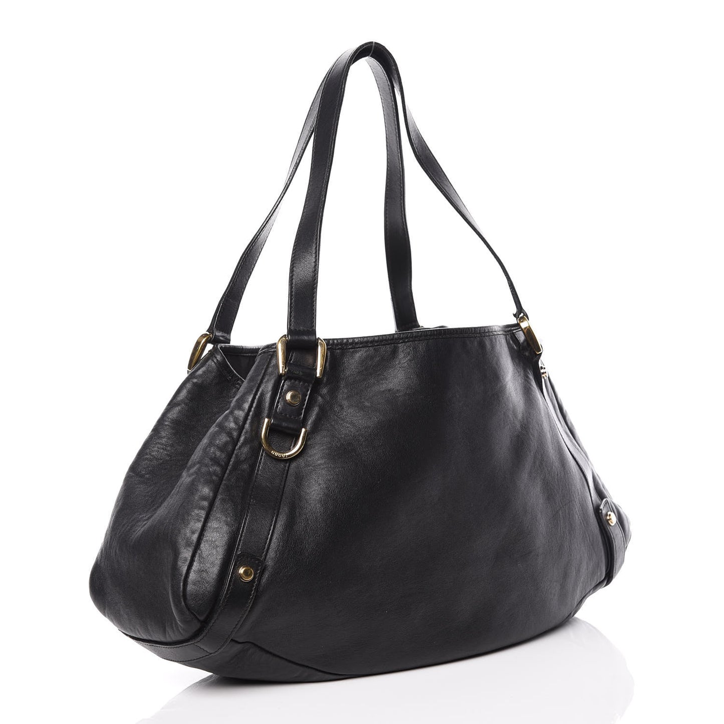 Calfskin Medium Abbey Shoulder Bag Black